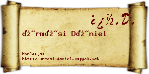 Ürmösi Dániel névjegykártya